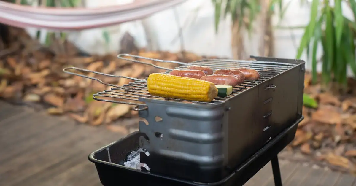 Barbecuing corn on the cob