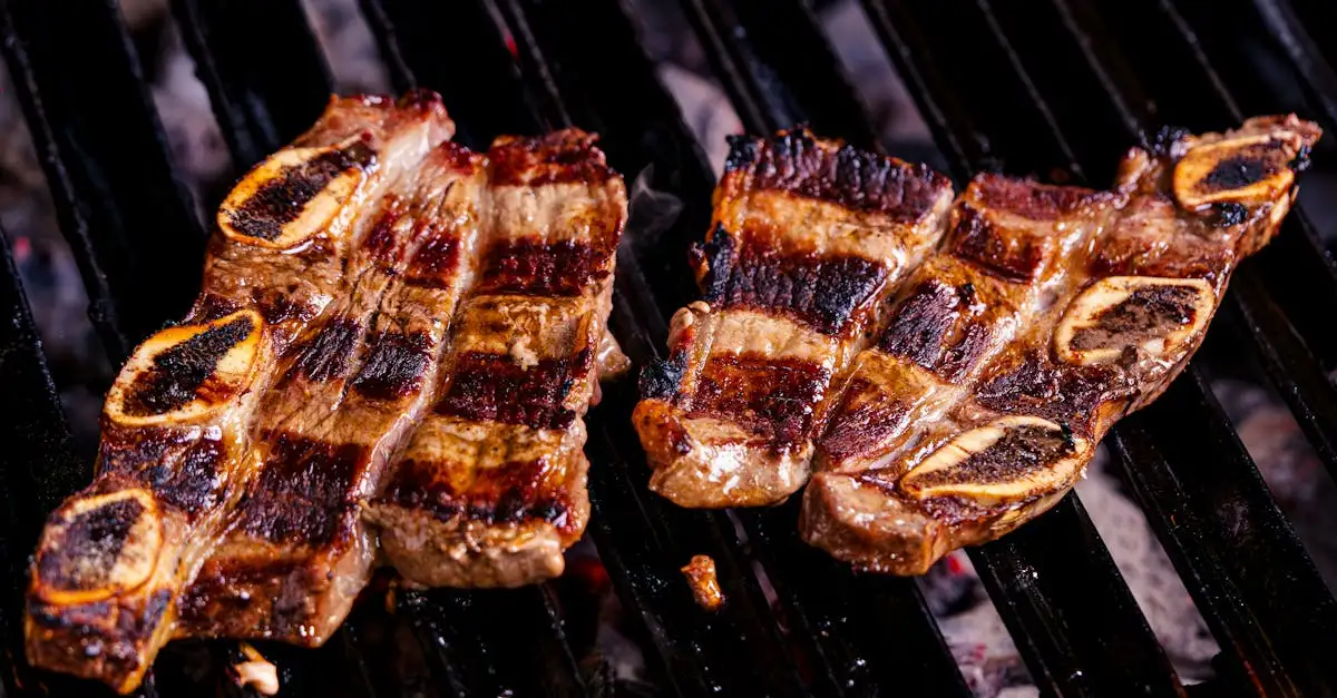 Barbecued short ribs of beef